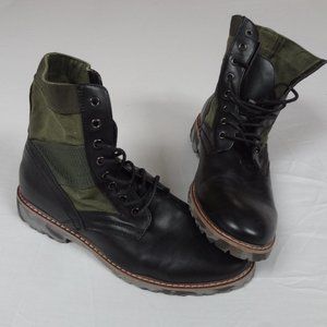 CARBON ELEMENT COMBAT BOOTS CAMO GREEN BLACK LACE UP MENS SIZE 9